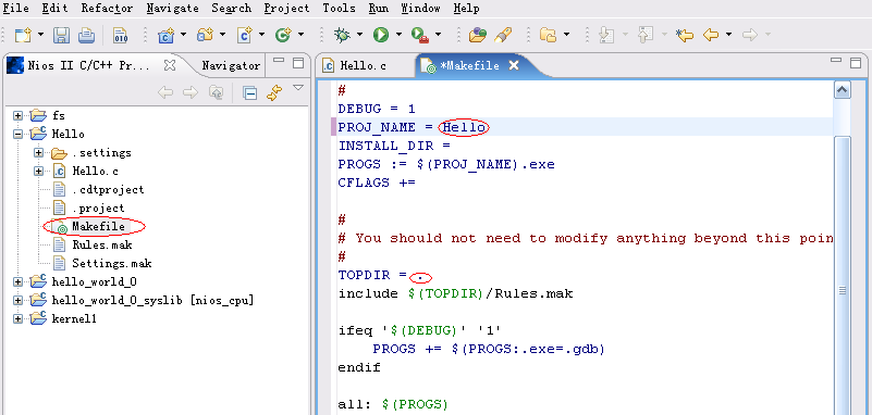 图22-41 设置Makefile