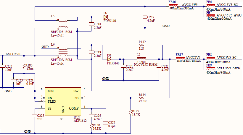 Figure 30. ±5.5V internal analog supplies.