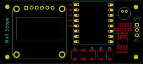 简易示波器DIY套件的PCB布局图